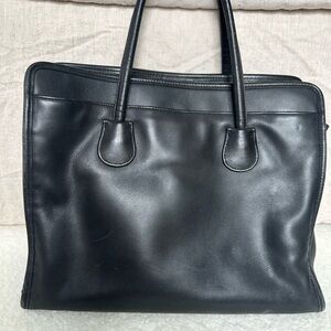 Coach Black Leather Satchel with Sturdy Handles